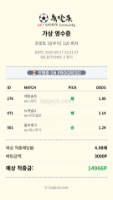 정배로 가서 풀벳~~적중했네요~ㅋㅋ